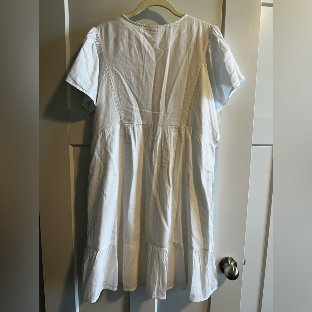 Knox Rose White Cotton Boho Chic Dress - Picture 4 of 5